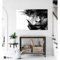 Πίνακας σε Καμβά : Black and White Face Art