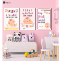 Σύνθεση Με Πίνακες Καμβάδες 60x40 - 3 Τεμάχια - Baby Girl με δικά σας στοιχεία