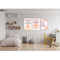 Σύνθεση Με Πίνακες Καμβάδες 60x40 - 3 Τεμάχια - Baby Girl με δικά σας στοιχεία