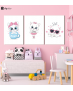 Σύνθεση Με Πίνακες Καμβάδες 60x40 - 3 Τεμάχια - Little Cute Kitty