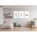 Σύνθεση Με Πίνακες Καμβάδες 60x40 - 3 Τεμάχια - Little Cute Kitty