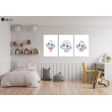 Σύνθεση Με Πίνακες Καμβάδες 60x40 - 3 Τεμάχια - Little Cute Elephant