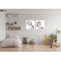 Σύνθεση Με Πίνακες Καμβάδες 60x60 - 2 Τεμάχια - Little Cute Unicorn