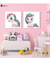 Σύνθεση Με Πίνακες Καμβάδες 60x60 - 2 Τεμάχια - Little Cute Unicorn