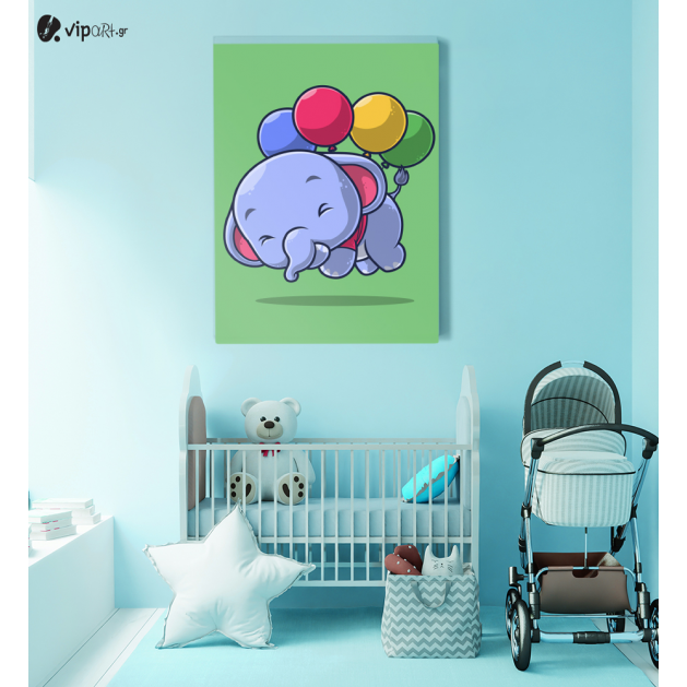Πίνακας Καμβάς Elephant with balloons