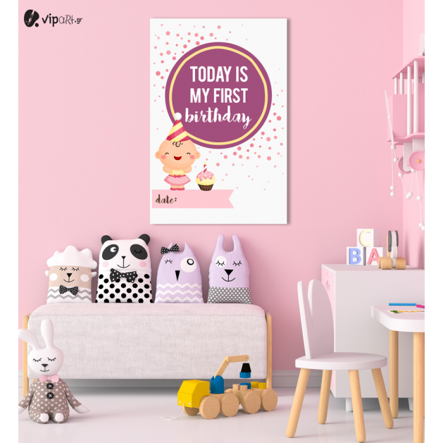 Πίνακας Καμβάς My First Birthday