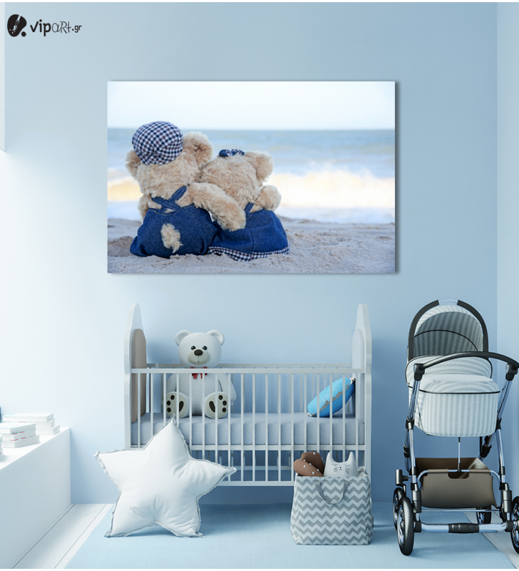 Πίνακας Καμβάς Ηλιοβασίλεμα Bears in Love