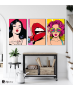 Σύνθεση Με Πίνακες Καμβάδες 60x40 - 3 Τεμάχια - Women in Pop Art Style