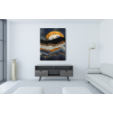 Πίνακας Καμβάς Black sea Sunset- Gold details
