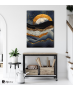 Πίνακας Καμβάς Black sea Sunset- Gold details