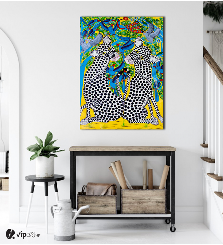 Πίνακας Καμβάς Colorful Leopards