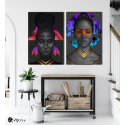 Σύνθεση με πίνακες Καμβάδες : Portrait Women seductive look - 2 Τεμάχια 70x 50