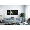 Σύνθεση Με Πίνακες Καμβάδες 60x40 - 3 Τεμάχια - Gold & White Symbols
