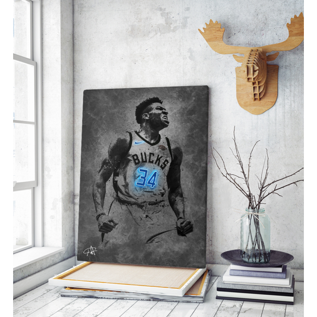 Πίνακας Καμβάς Giannis Antetokounmpo Neon Art