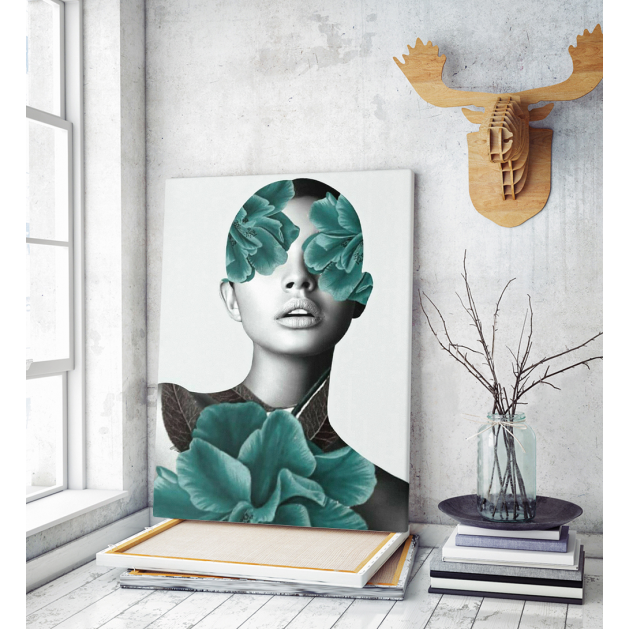 Πίνακας Καμβάς Floral Portrait Woman