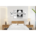 Σύνθεση με πίνακες Καμβάδες Fashion Chanel Vogue Canvas - 4 Τεμάχια 30x20  & 1 Tεμάχιο 60x40