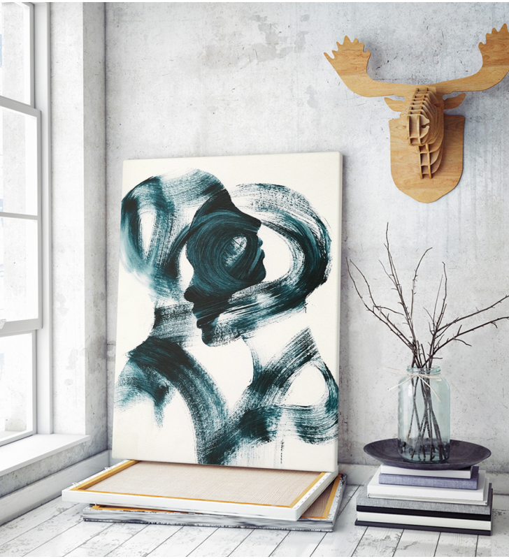 Πίνακας σε Καμβά Couple Silhouette Painting art