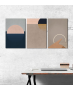 Σύνθεση Με Πίνακες Καμβάδες 60x40 - 3 Τεμάχια - Minimal Brown Art