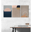 Σύνθεση Με Πίνακες Καμβάδες 60x40 - 3 Τεμάχια - Minimal Brown Art