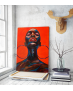 Πίνακας σε Καμβά Afro Woman with Earrings