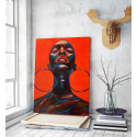 Πίνακας σε Καμβά Afro Woman with Earrings