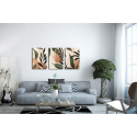 Σύνθεση Με Πίνακες Καμβάδες 60x40 - 3 Τεμάχια - Green Leaves