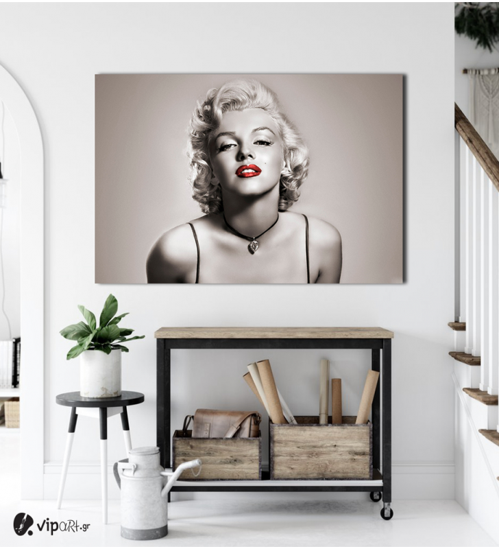 Πίνακας σε Καμβά :  Marilyn Monroe- Red Lips