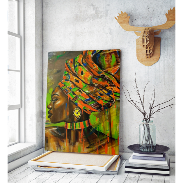 Πίνακας σε Καμβά :  Afican Woman colorful Painting