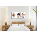 Σύνθεση Με Πίνακες Καμβάδες 60x40 - 3 Τεμάχια - Abstract Modern Flower art