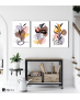 Σύνθεση Με Πίνακες Καμβάδες 60x40 - 3 Τεμάχια - Abstract Modern Flower art