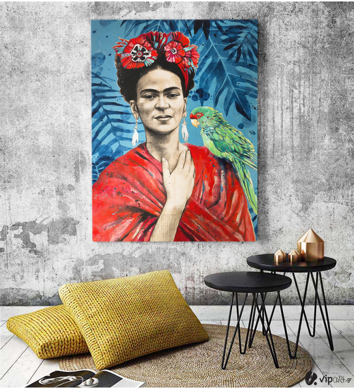 Πίνακας Καμβάς Frida Kahlo- Parrot