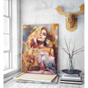 Πίνακας Καμβάς Colorful Woman Painting- Animals