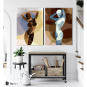 Σύνθεση με πίνακες Καμβάδες : Lady Abstract Art
