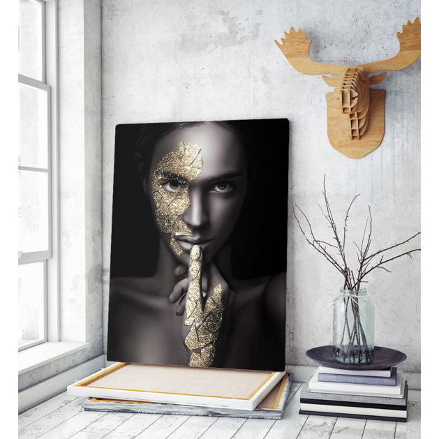 Πίνακας Καμβάς Woman Gold Details
