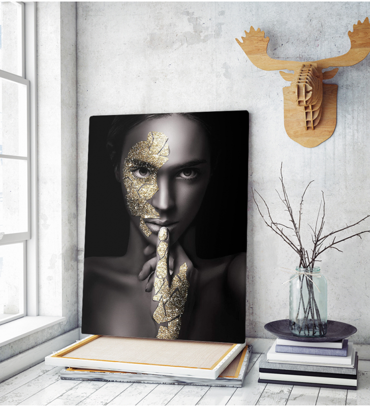 Πίνακας Καμβάς Woman Gold Details