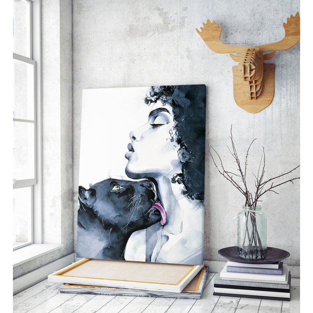Πίνακας Καμβάς Woman with Panther