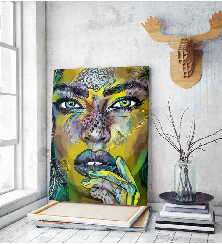 Πίνακας Καμβάς Woman with Butterfly
