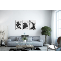 Σύνθεση Με Πίνακες Καμβάδες 60x40 - 3 Τεμάχια - Black Abstract Art