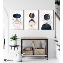 Σύνθεση Με Πίνακες Καμβάδες 60x40 - 3 Τεμάχια - Minimal Symbols Moon