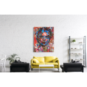 Πίνακας σε Καμβά : Girl portrait colorful painting