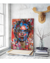 Πίνακας σε Καμβά : Girl portrait colorful painting