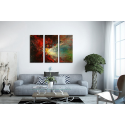 Μοντέρνος Τρίπτυχος Καμβάς Abstract Art Red Color
