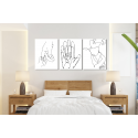 Σύνθεση Με Πίνακες Καμβάδες 70x50 - 3 Τεμάχια - Family Line Art Drawing