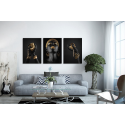 Σύνθεση Με Πίνακες Καμβάδες 70x50 - 3 Τεμάχια - Black And Gold Jewelry