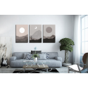Σύνθεση Με Πίνακες Καμβάδες 60x40 - 3 Τεμάχια -Minimal Moon Art