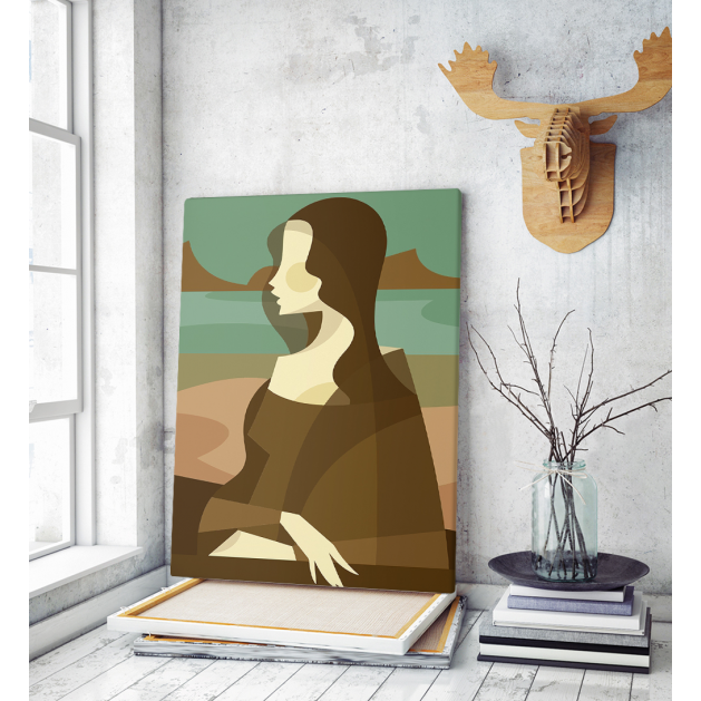 Πίνακας σε Καμβά : Mona Lisa Minimalist Illustrator