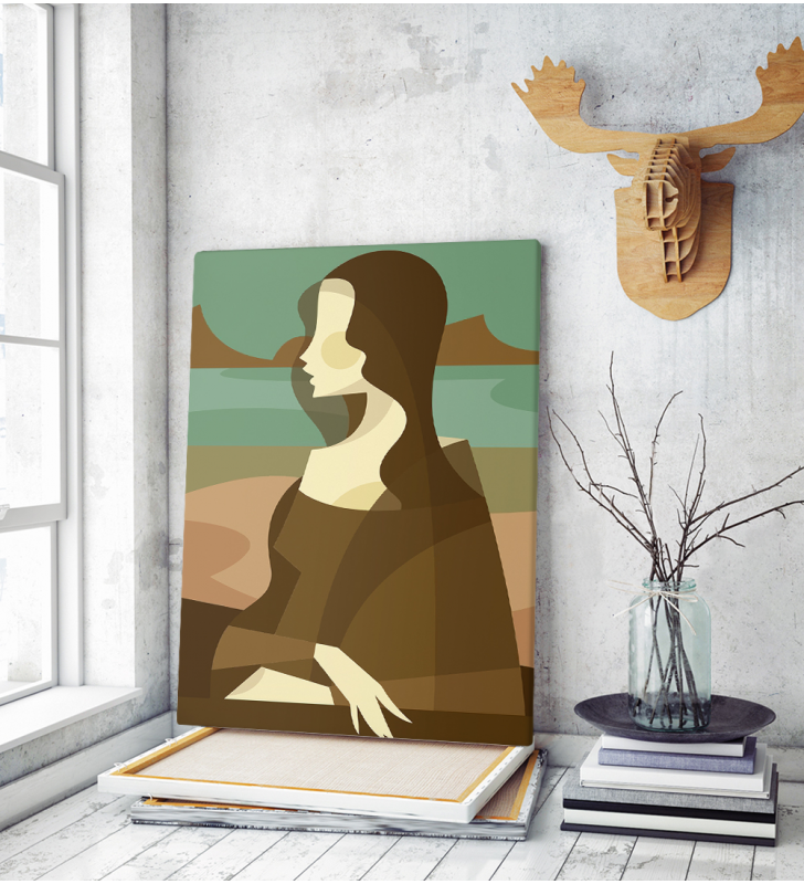Πίνακας σε Καμβά : Mona Lisa Minimalist Illustrator