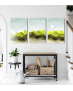 Σύνθεση Με Πίνακες Καμβάδες 60x40 - 3 Τεμάχια - Abstract Green Theme