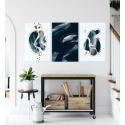 Σύνθεση Με Πίνακες Καμβάδες 60x40 - 3 Τεμάχια - Minimal Marble Synthesis