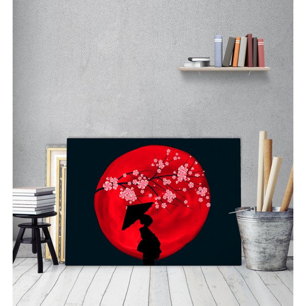 Πίνακας σε Καμβά : Sakura Tree Geisha